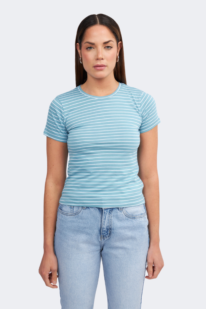 POLO ALGODON PIMA MUJER CAMILA TURQUESA R.PERLA