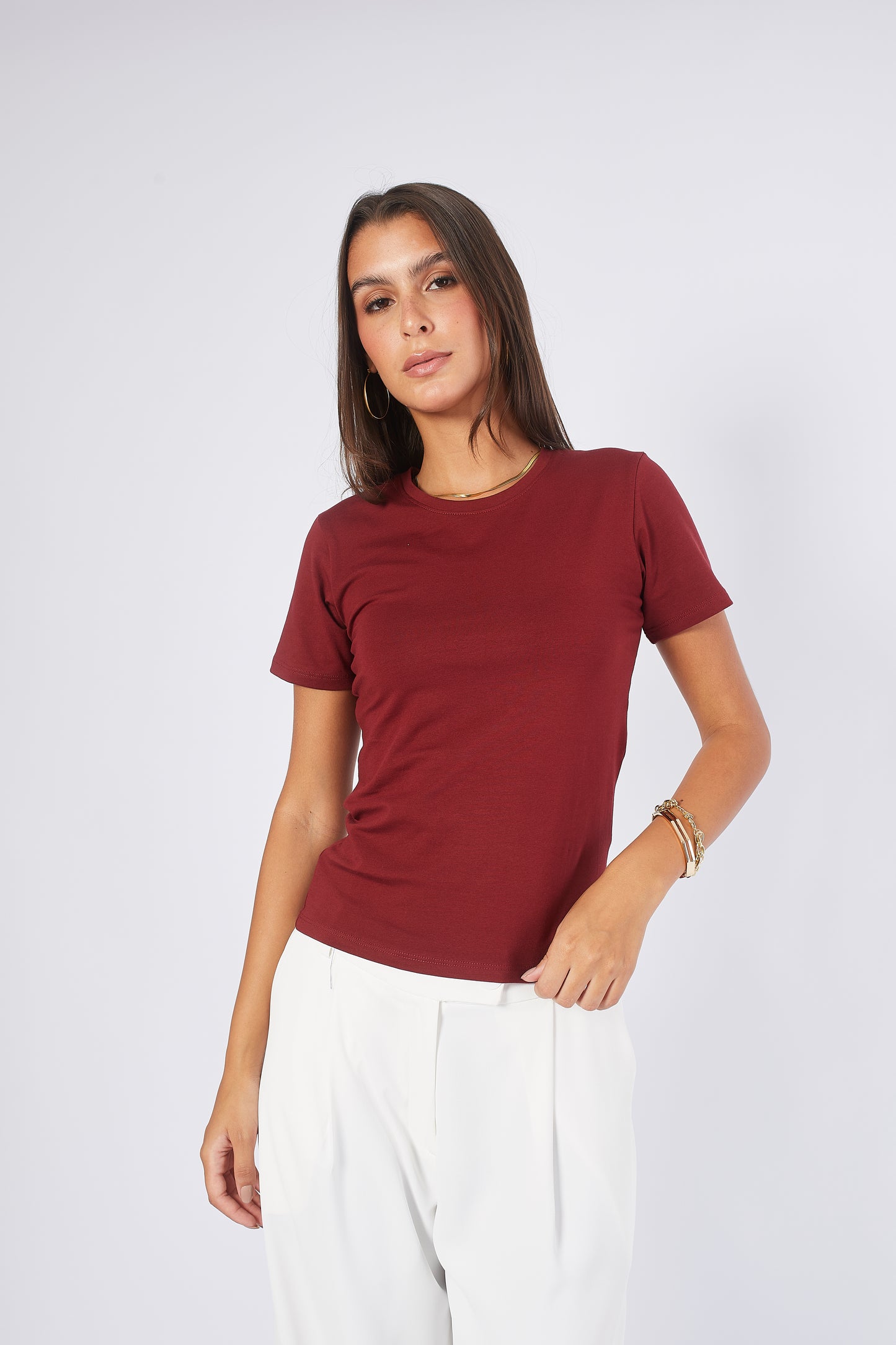 POLO ALGODON PIMA MUJER CAMILA BURGUNDY