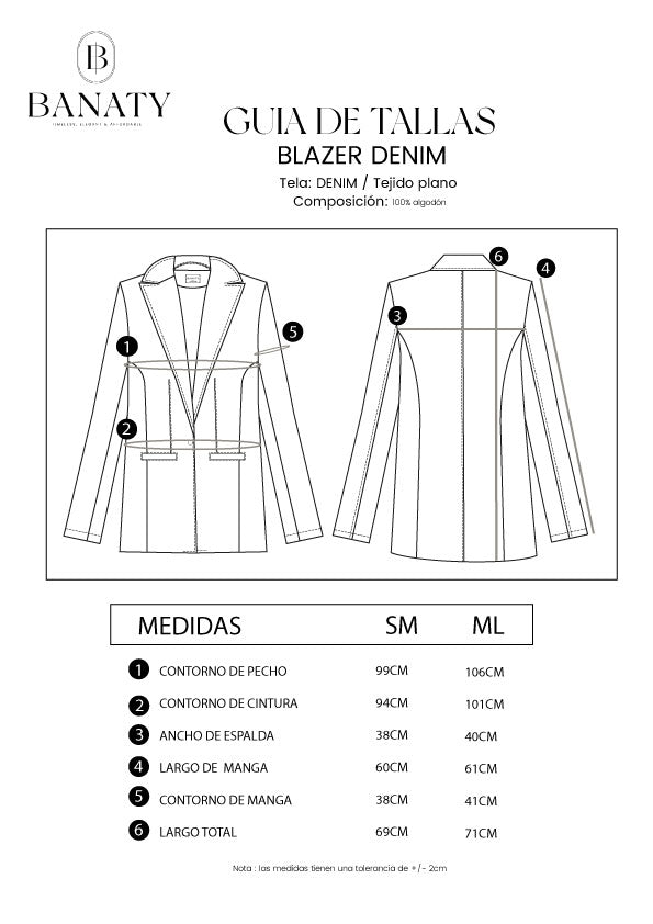 BLAZER DENIM CON BOLSILLOS FUNCIONALES NATURAL