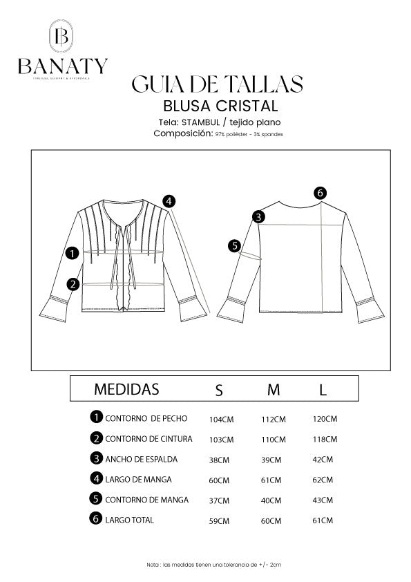 BLUSA BOHO MANGA LARGA CRISTAL DE MUJER BANATY