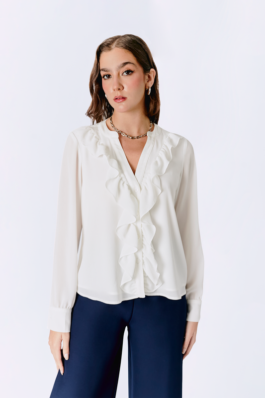 BLUSA AILEN MANGA LARGA PERLA