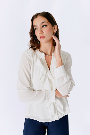 BLUSA AILEN MANGA LARGA PERLA