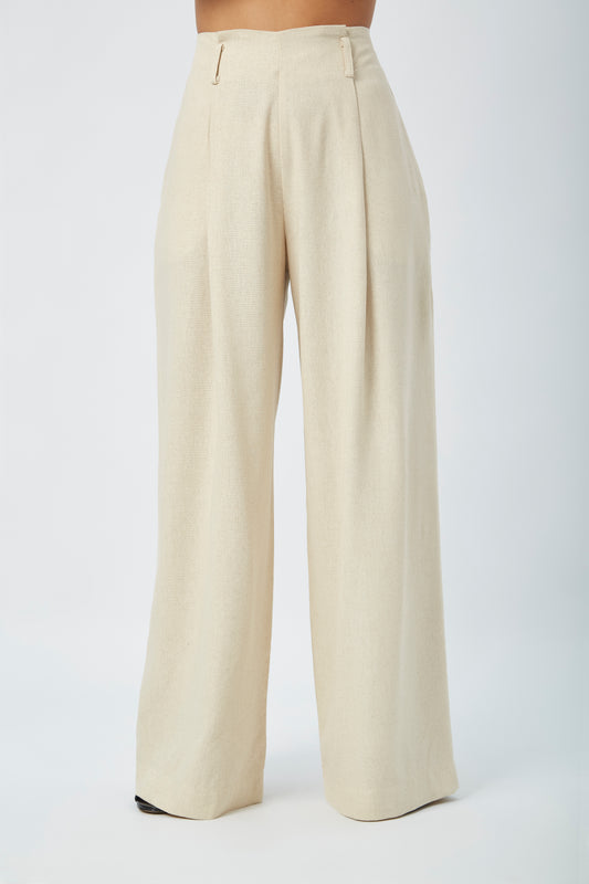 Pantalón de Lino Aitana Crudo