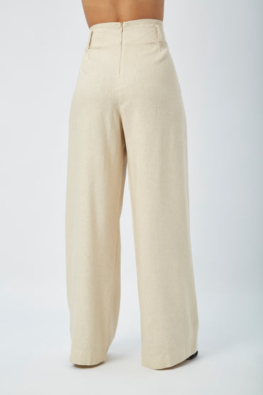Pantalón de Lino Aitana Crudo