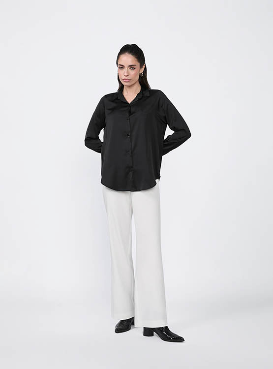 Blusa de Seda Negro