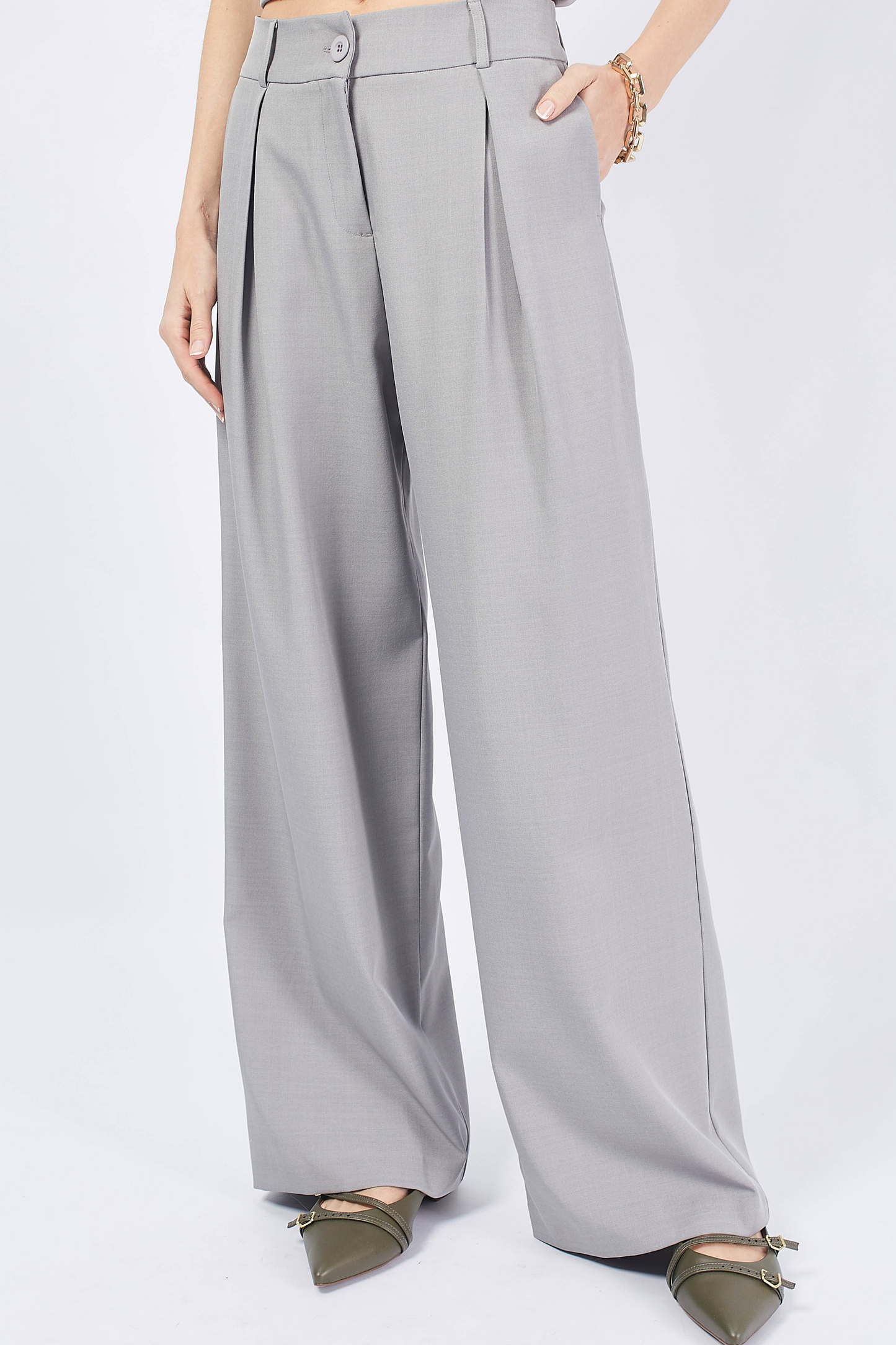 MERCEDES MELANGE TAILORED TROUSERS