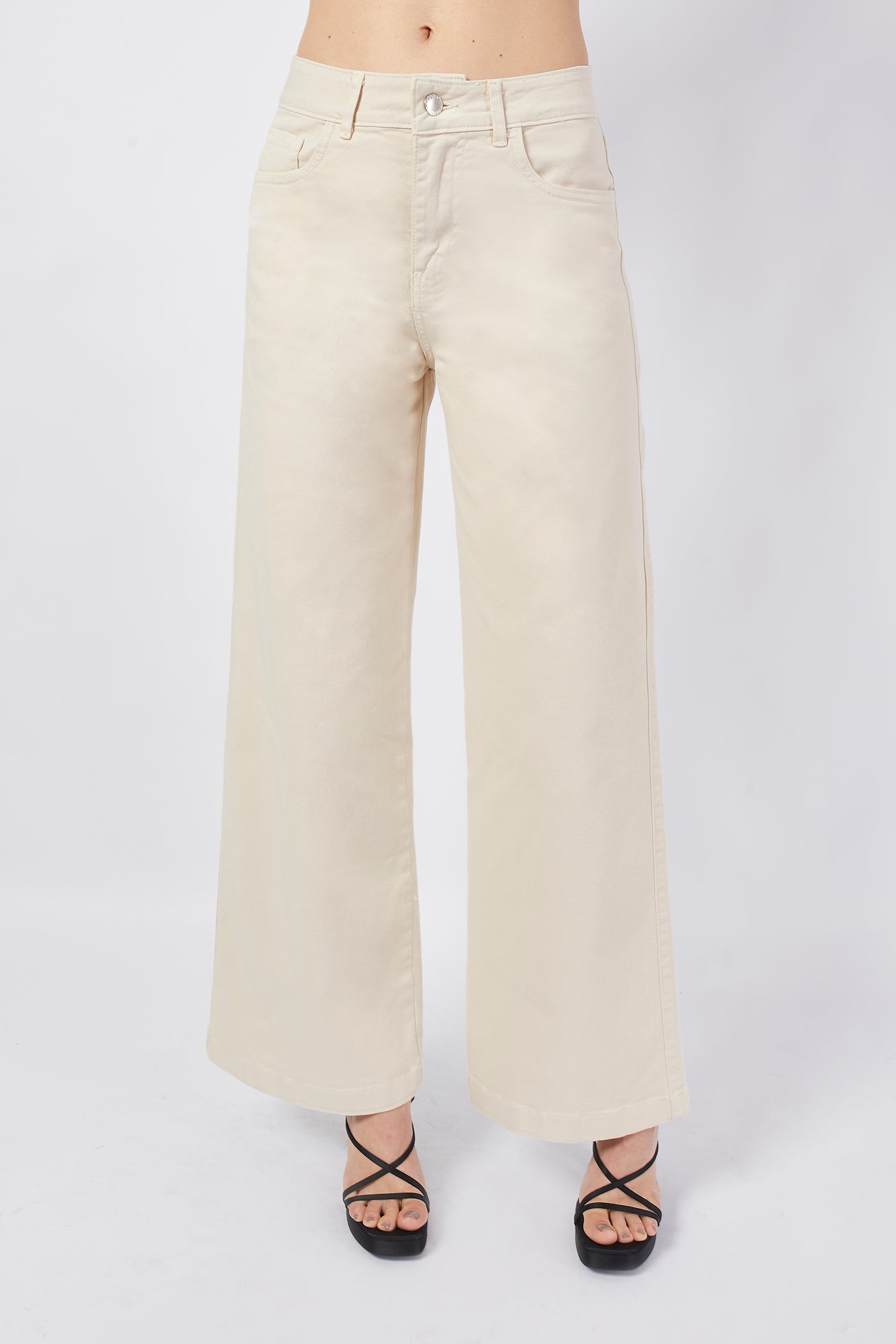 MAXI WIDE LEG JEANS PISTACHO LATTE
