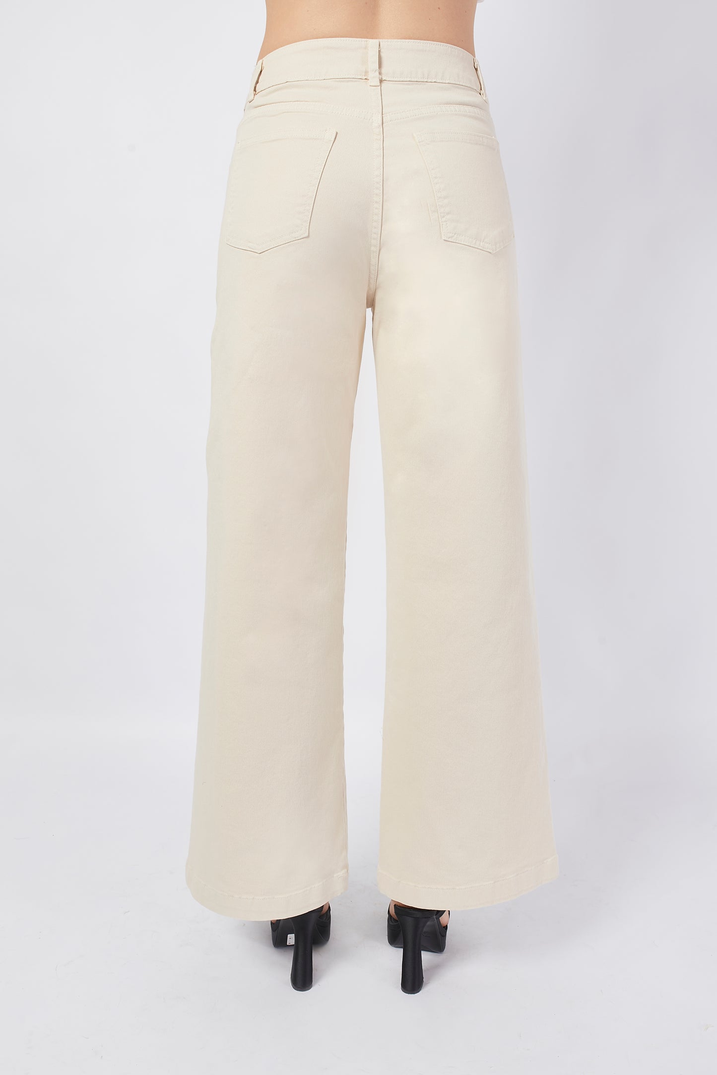 MAXI WIDE LEG JEANS PISTACHO LATTE
