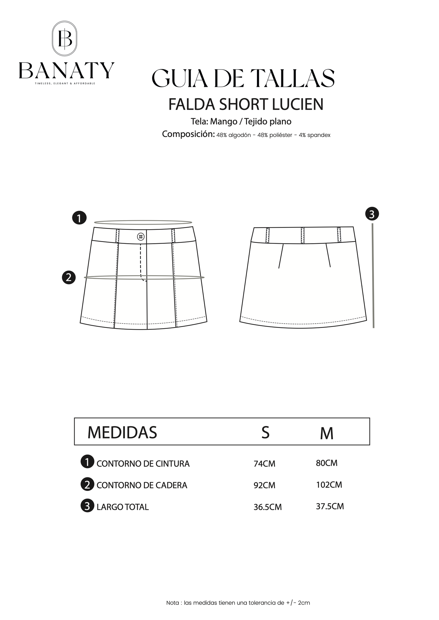 Falda Short Lucien Negro