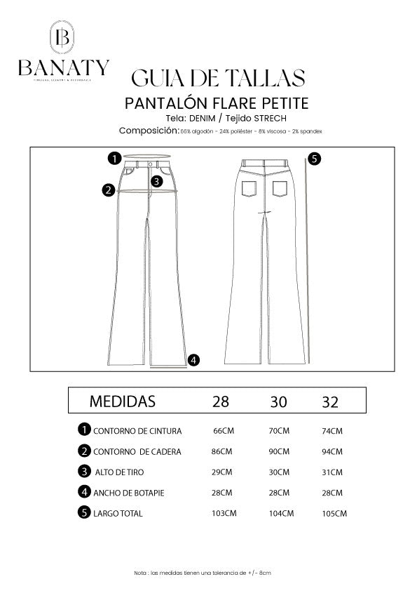 Denim Flare Petite azul marine