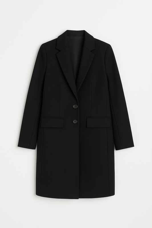 SACO ALTAMIRA LARGO CON BOLSILLOS FUNCIONALES NEGRO