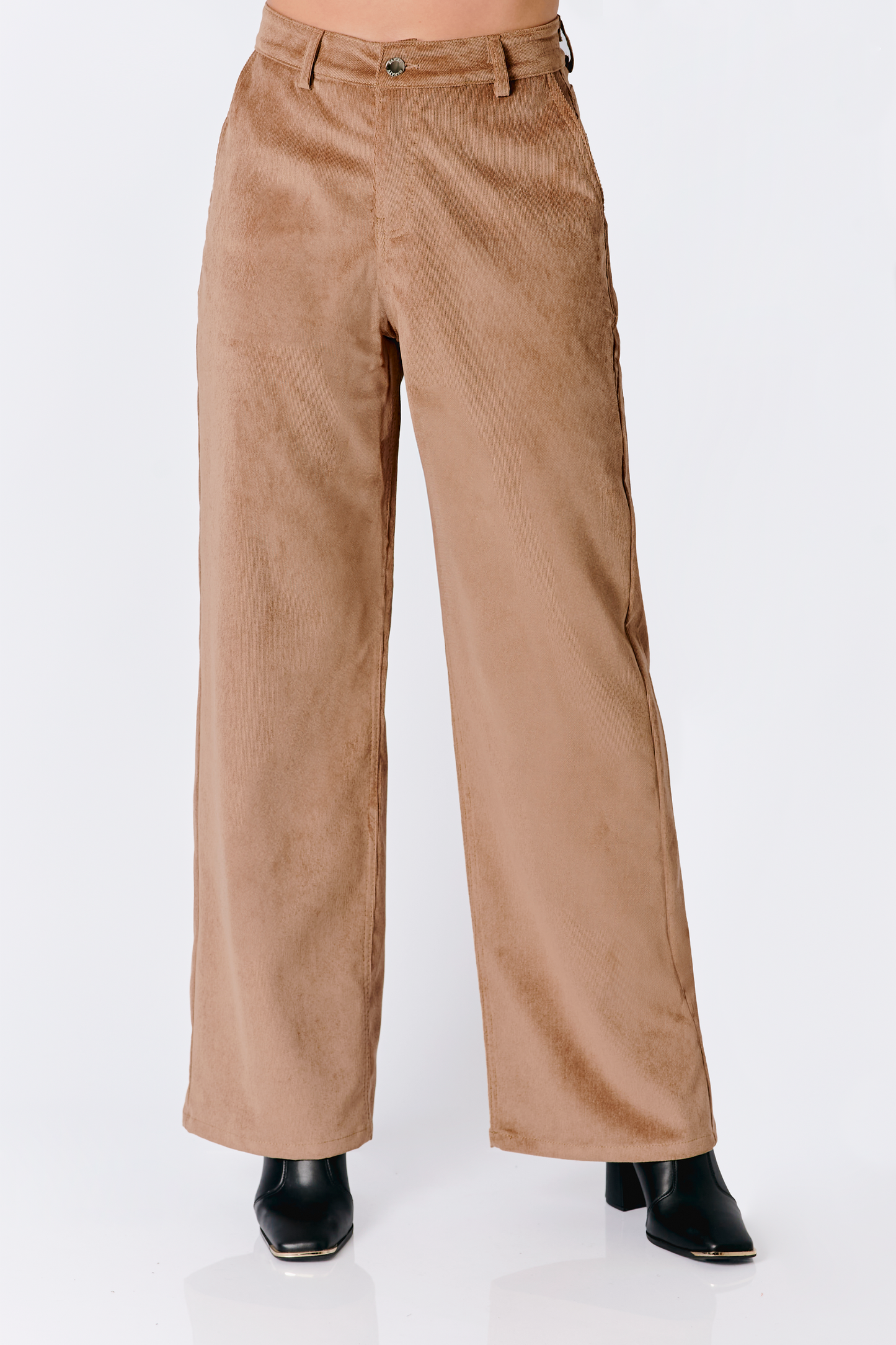 PANTALON A LA CINTURA RECTO THAIS TOPO