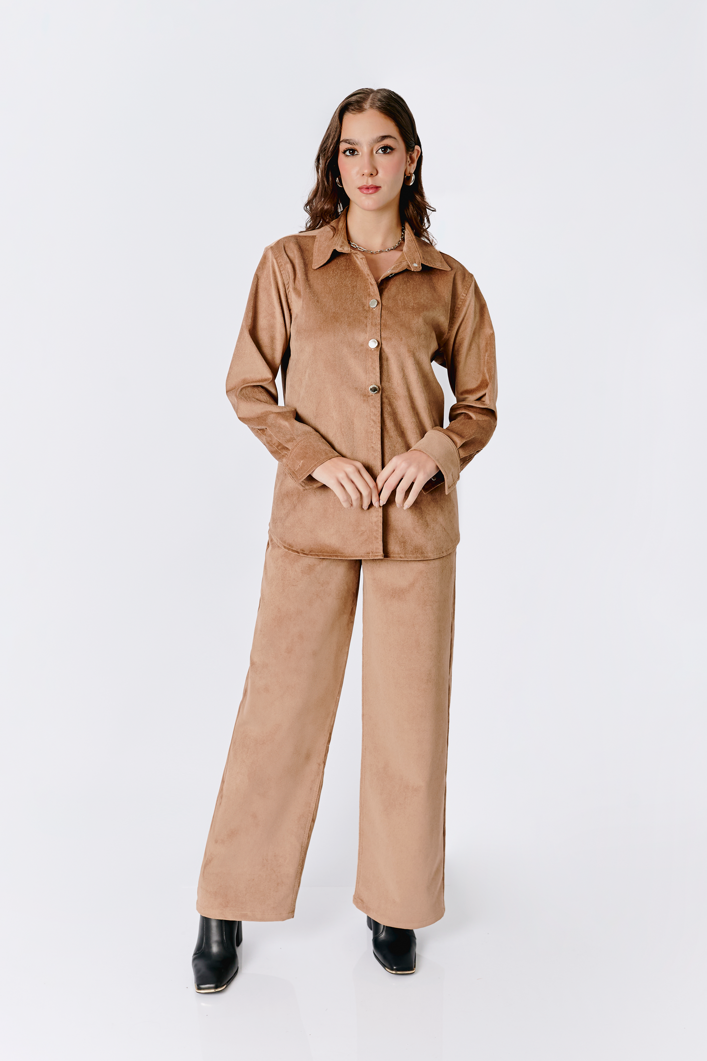 PANTALON A LA CINTURA RECTO THAIS TOPO