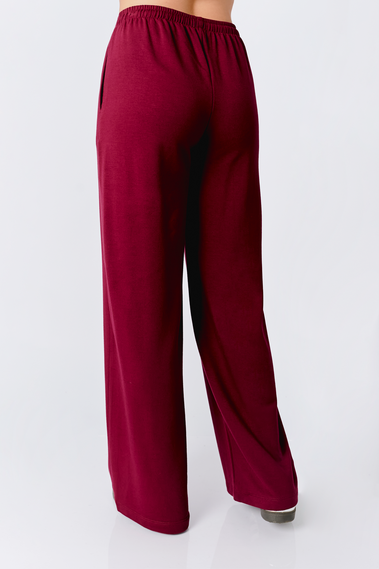 PANTALÓN A LA CINTURA LOURDES CON BOLSILLO BURGUNDY