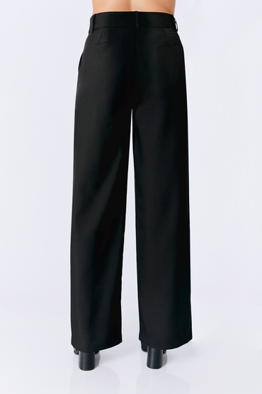 PANTALON DHALIA SEMI PALAZZO CON BOLSILLOS LATERALES NEGRO