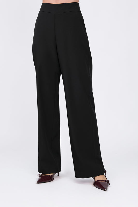 Pantalón Sienna recto con cierre lateral invisible negro