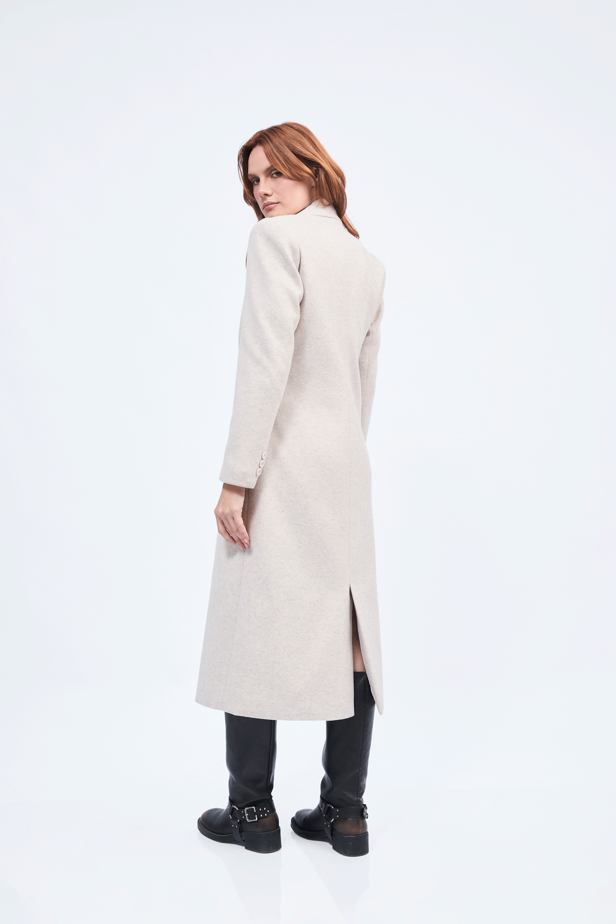 Saco Cameron largo con solapa y bolsillos funcionales Melange