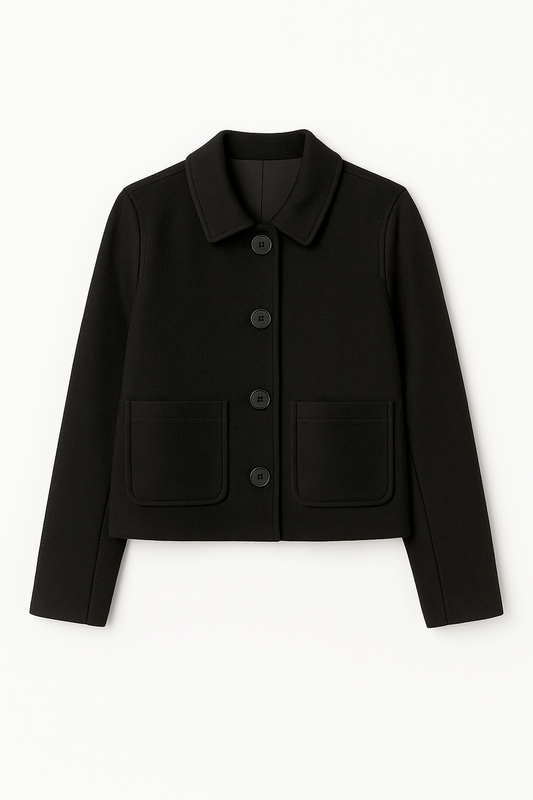 CASACA CROP SASTRE MADISON NEGRO