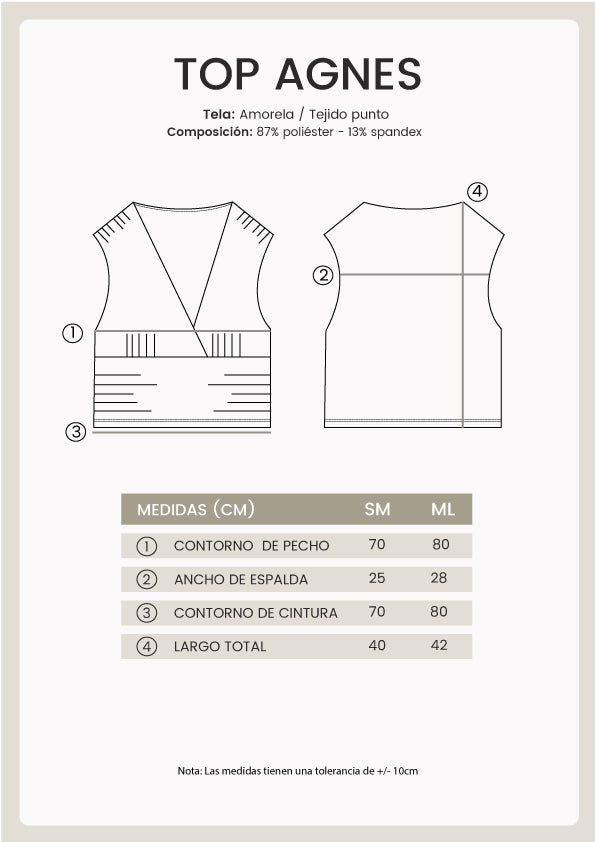 TOP AGNES DRAPEADO CON ESCOTE EN V NEGRO