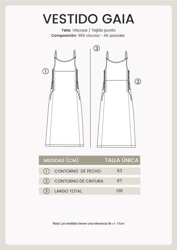 VESTIDO GAIA AJUSTABLE CON DETALLE DE TIRAS LATERALES MARRON