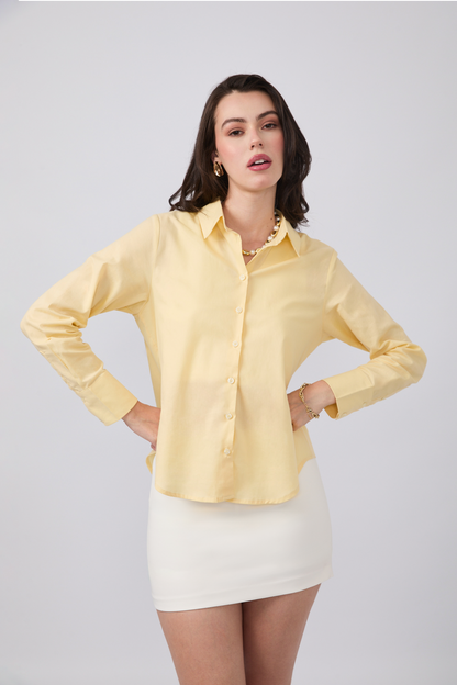BLUSA BILBAO CAMISERA CON BOTONES DELANTEROS Y POSTERIORES AMARILLO