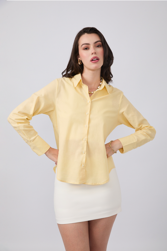 BLUSA BILBAO CAMISERA CON BOTONES DELANTEROS Y POSTERIORES AMARILLO
