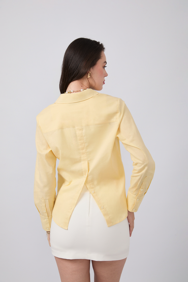 BLUSA BILBAO CAMISERA CON BOTONES DELANTEROS Y POSTERIORES AMARILLO