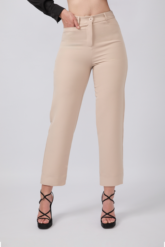 ADRIANA BEIGE TAILORED TROUSERS