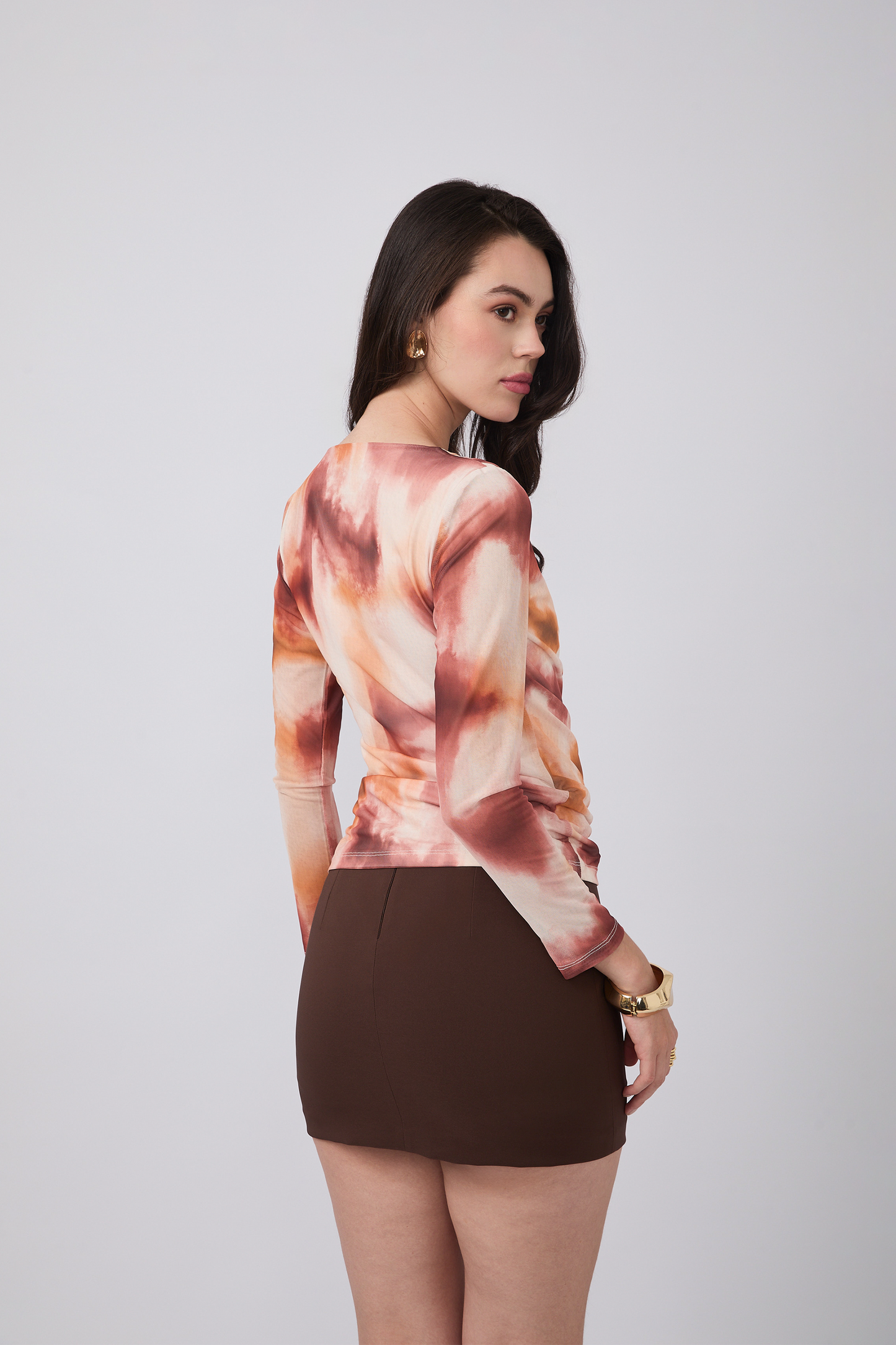 Polo tull manga larga Laura Print Lacre
