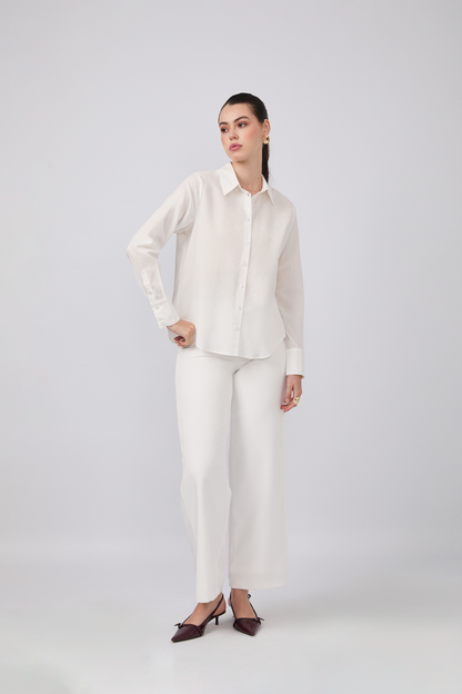 BLUSA BILBAO CAMISERA CON BOTONES DELANTEROS Y POSTERIORES PERLA