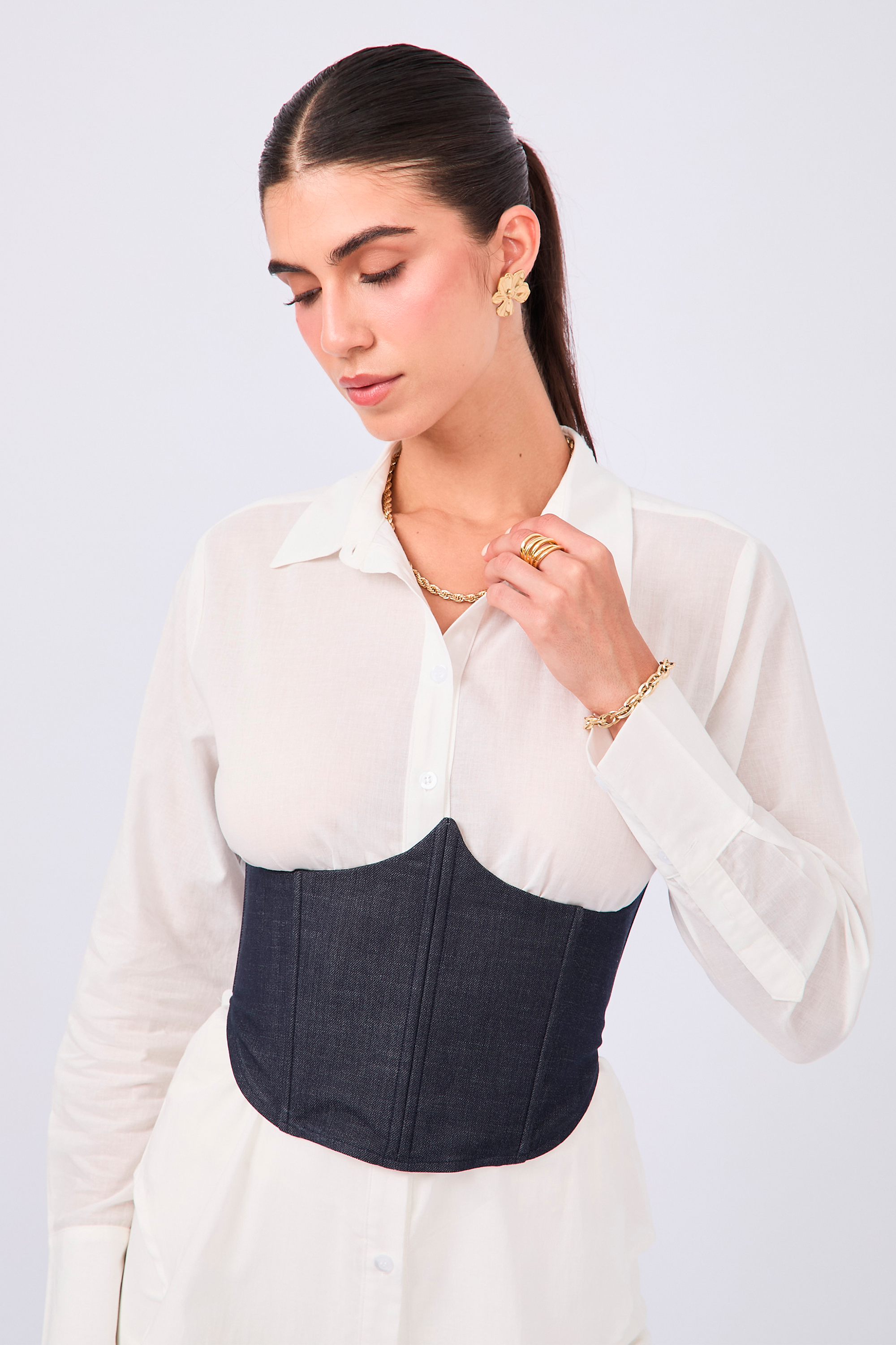 CORSET AJUSTABLE CON VARILLAS NATURAL - ISADORA