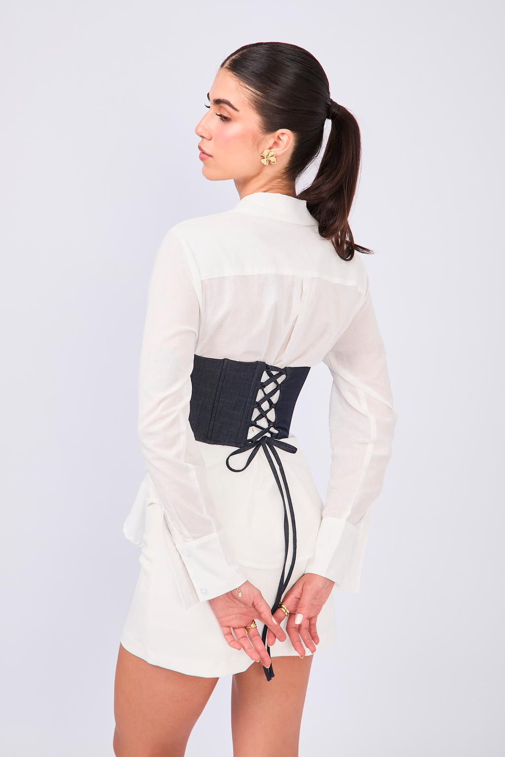 CORSET AJUSTABLE CON VARILLAS NATURAL - ISADORA