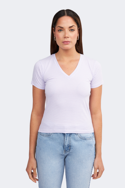 POLO ALGODON PIMA MUJER ESTEFANIA LILA R.PERLA