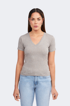 WOMEN'S PIMA COTTON POLO SHIRT ESTEFANIA MELANGE