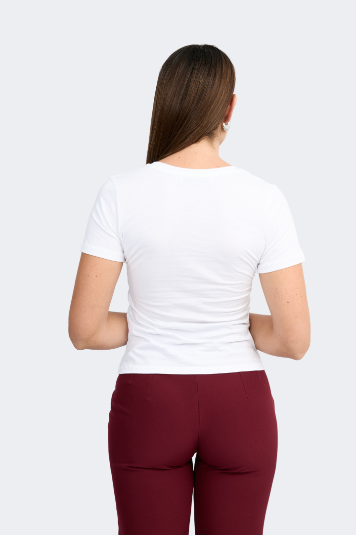 POLO ALGODON PIMA MUJER PERLA - ESTEFANIA