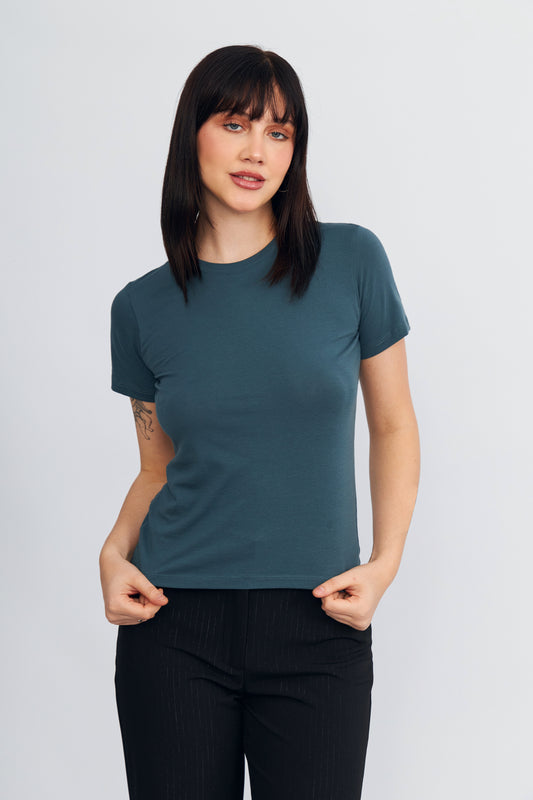 POLO ALGODON PIMA MUJER CAMILA VERDE BOTELLA