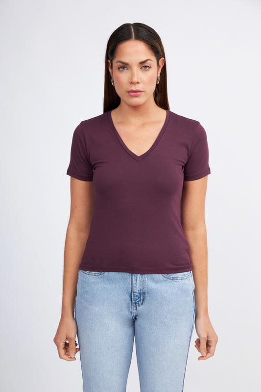 POLO ALGODON PIMA MUJER ESTEFANIA VINO