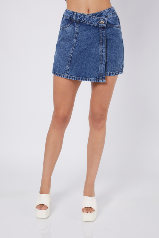 FALDA SHORT DENIM AZUL CRISTAL