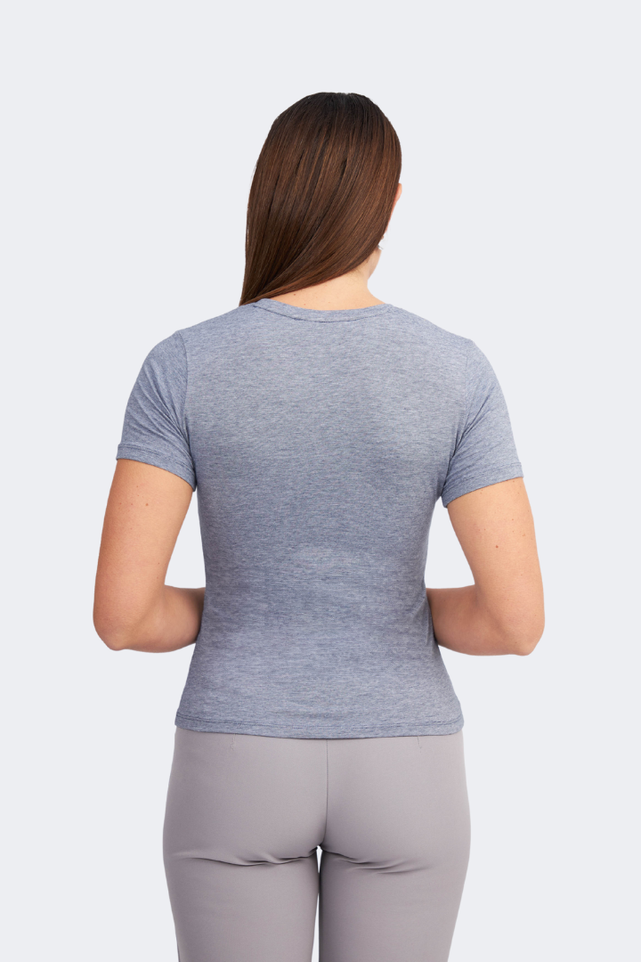 POLO ALGODON PIMA MUJER CAMILA AZUL ACERO