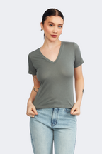 POLO ALGODON PIMA MUJER PLOMO - ESTEFANIA