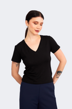 Women's Estefania Black Pima Cotton Polo Shirt