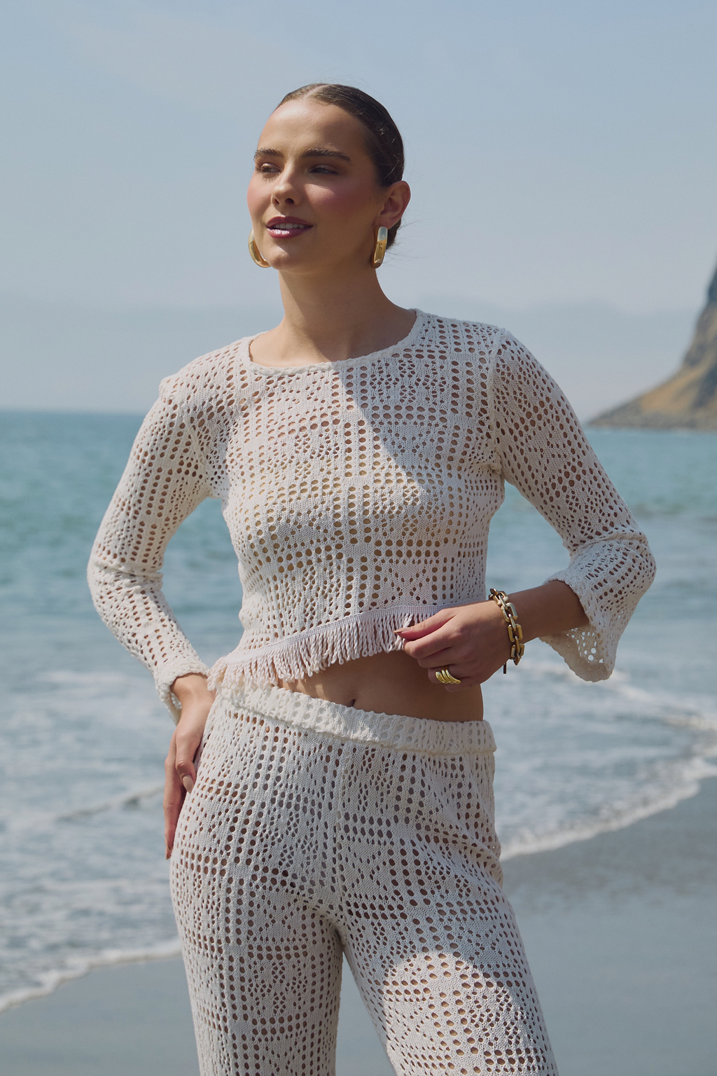 POLO TEJIDO ASIMÉTRICO MANGA LARGA - MACARENA