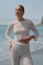 POLO TEJIDO ASIMÉTRICO MANGA LARGA - MACARENA