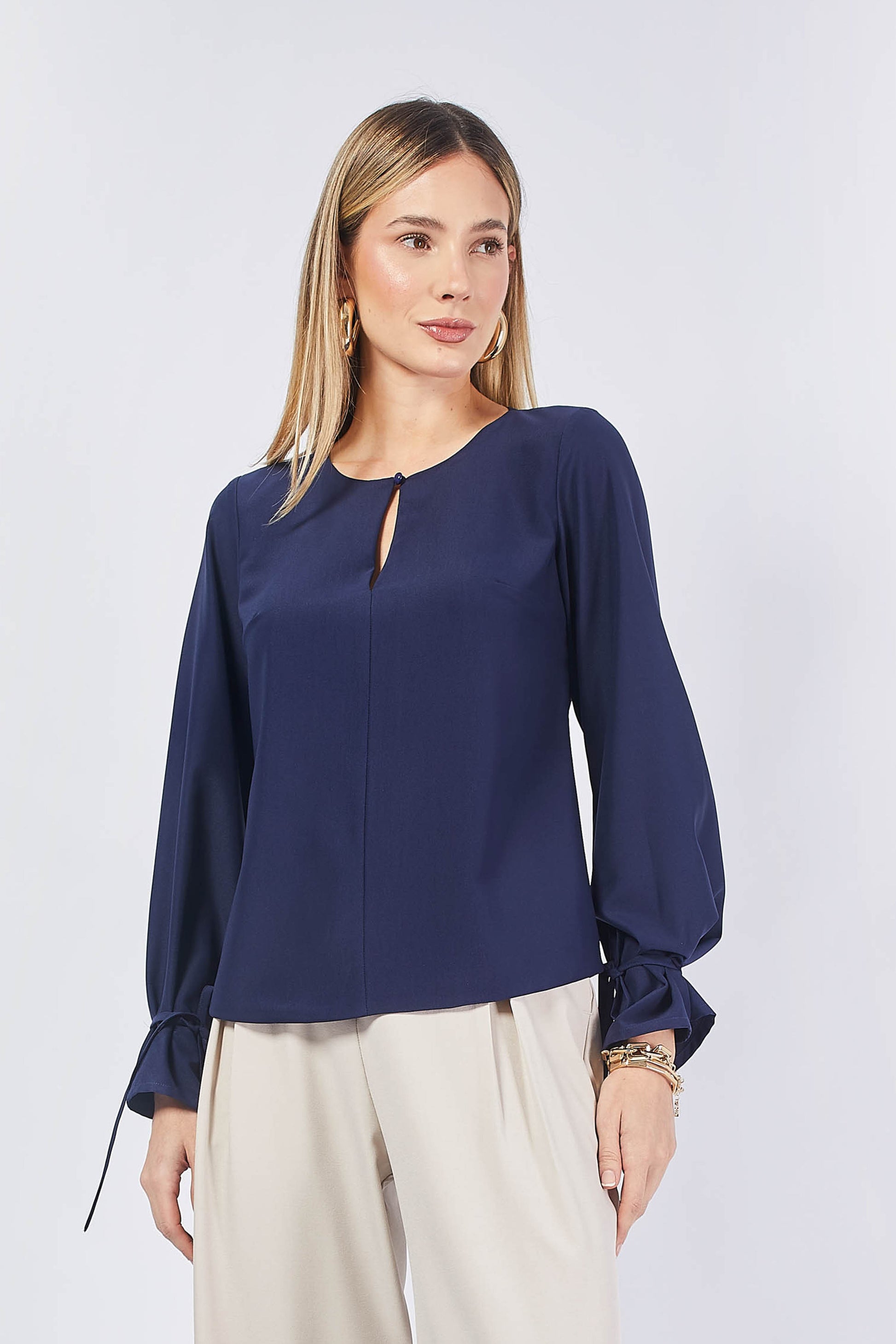 Blusa de Seda Manga Larga Eva