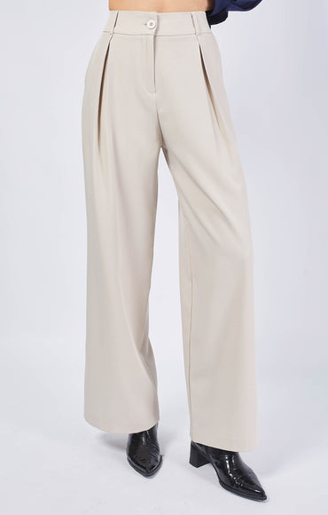 PANTALÓN SASTRE MERCEDES BEIGE