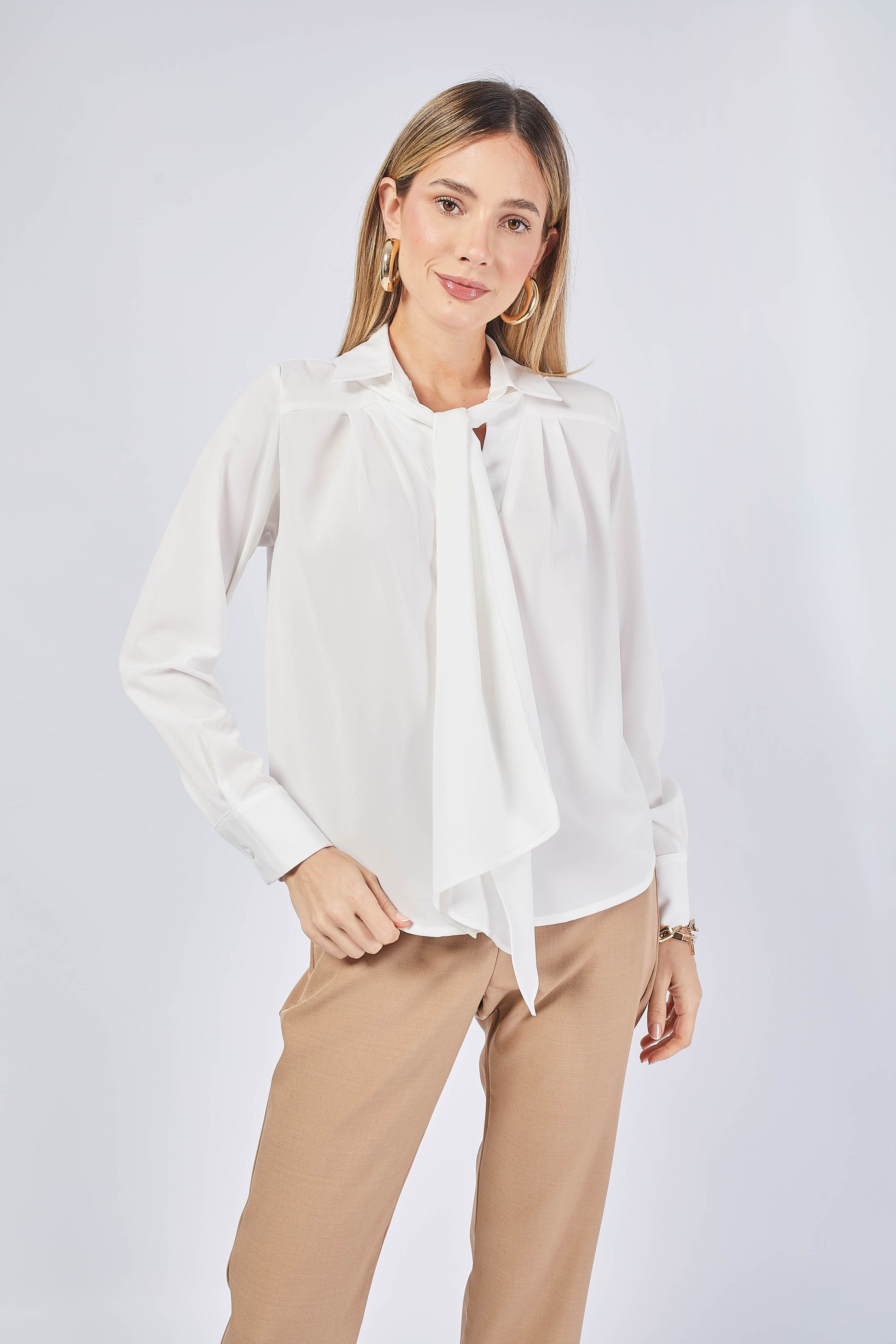 Blusa de Seda Cuello Camisero Ofelia