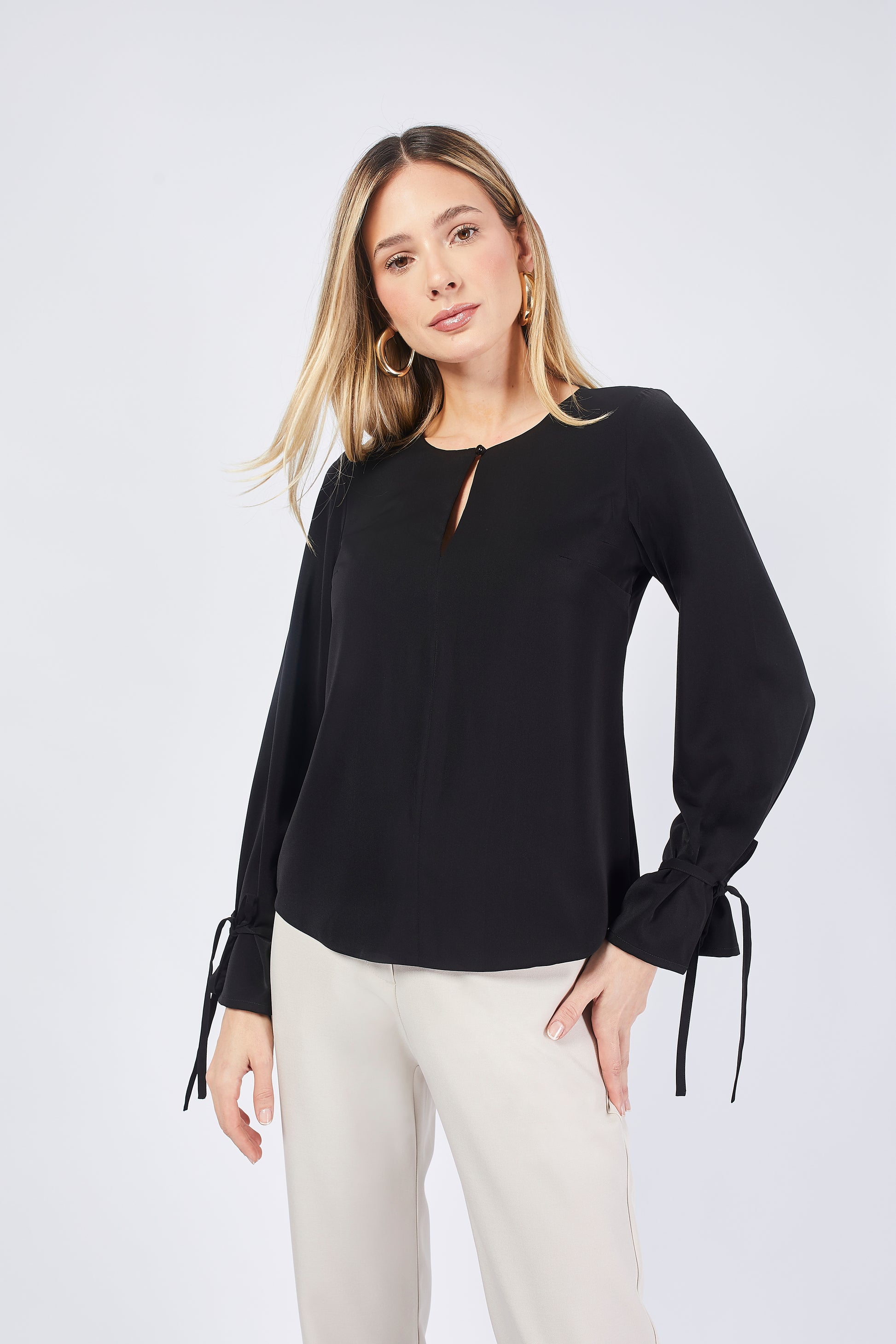 Blusa de Seda Manga Larga Eva