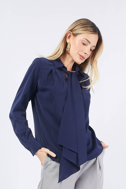 Blusa de Seda Cuello Camisero Ofelia