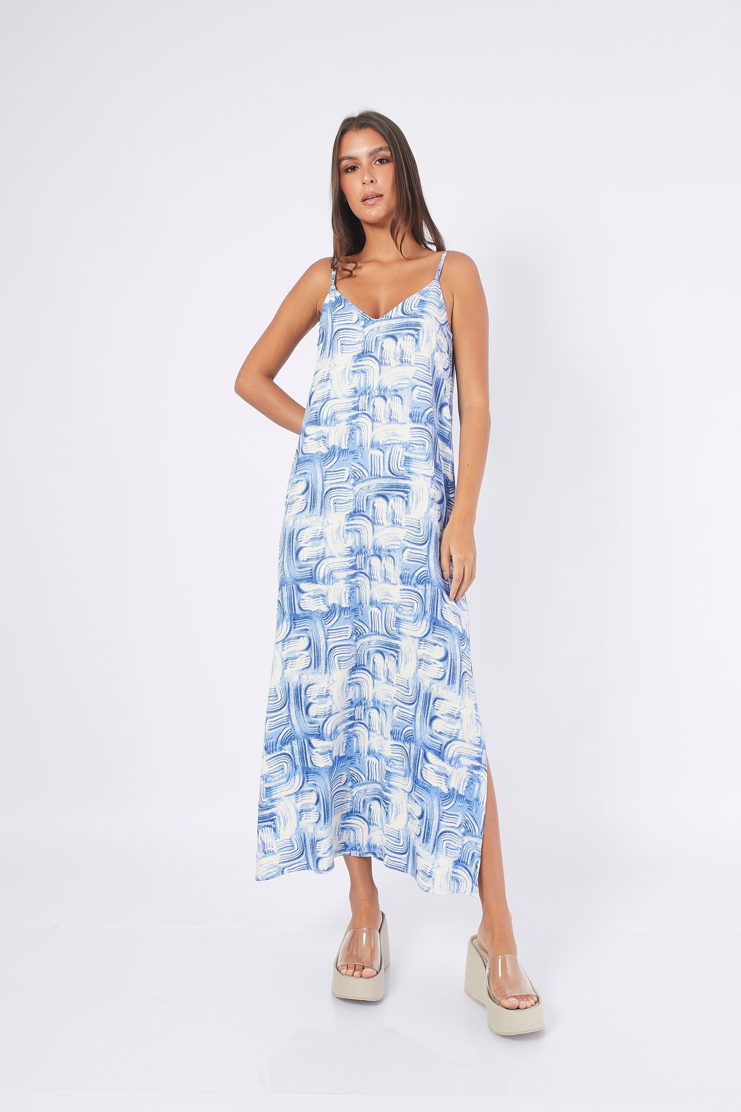 VESTIDO LONDON PRINT AZUL