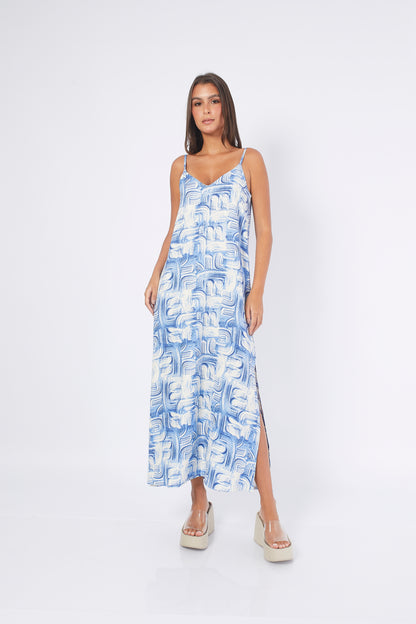 VESTIDO LONDON PRINT AZUL